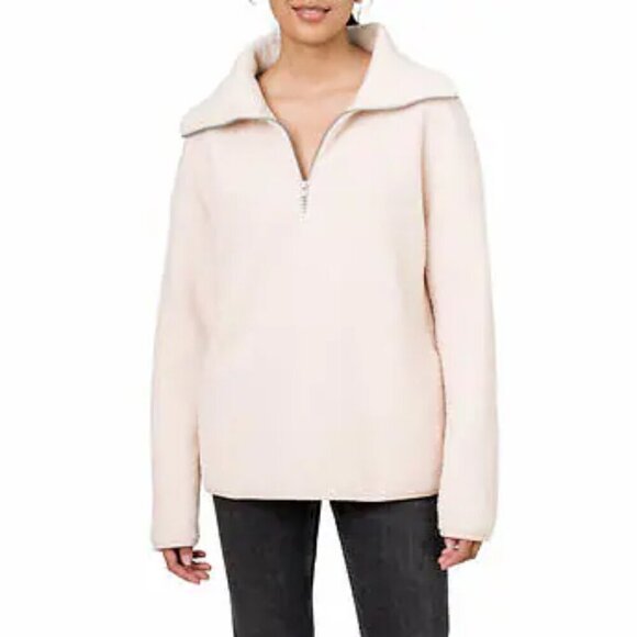 NEW Elle 1/4 Zip Fleece Pullover | Cream - Picture 1 of 9